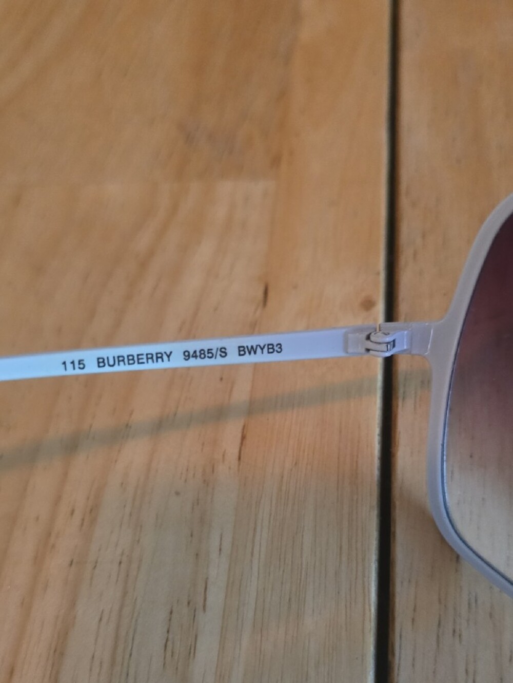Burberry Purple Gradient Shield Sunglasses with White Trim - Picture 4 of 4